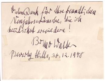(MUSICIANS.) Group of 7 items, each signed: Arturo Toscanini * Richard Strauss * Bruno Walter (5).